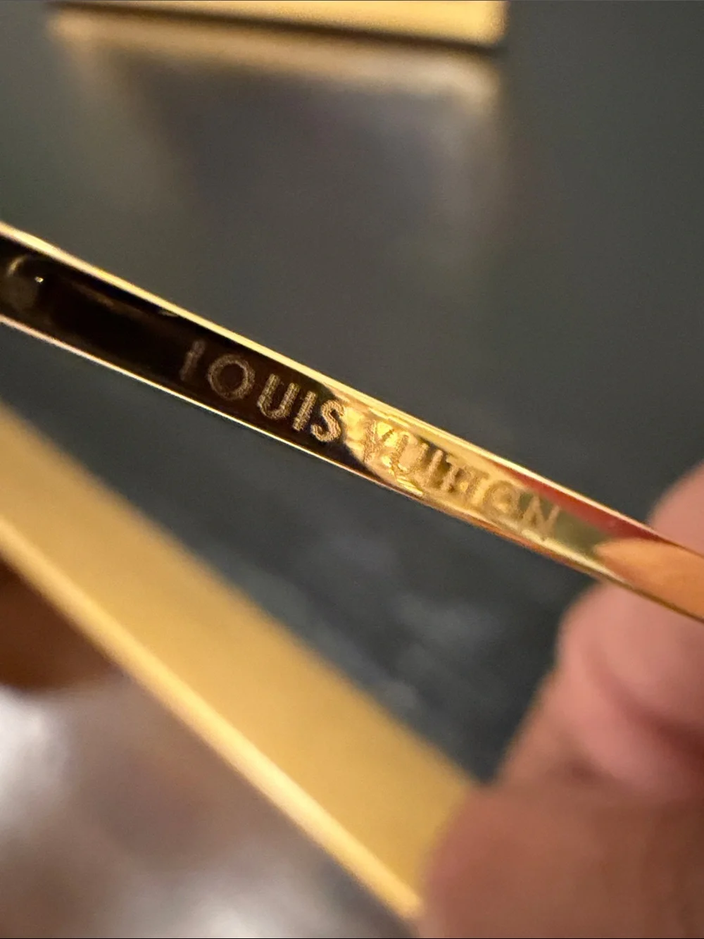 Louis Vuitton 2005 Pharrell Williams Desmayo Gold Rimless Sunglasses